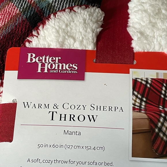 Sherpa Reversible Throw Plaid 50 x 60” - Picture 4 of 4